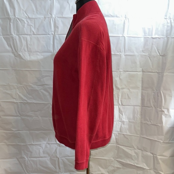 Deep Red Tommy Bahama Quarter-Zip Sweater size large - Picture 3 of 7